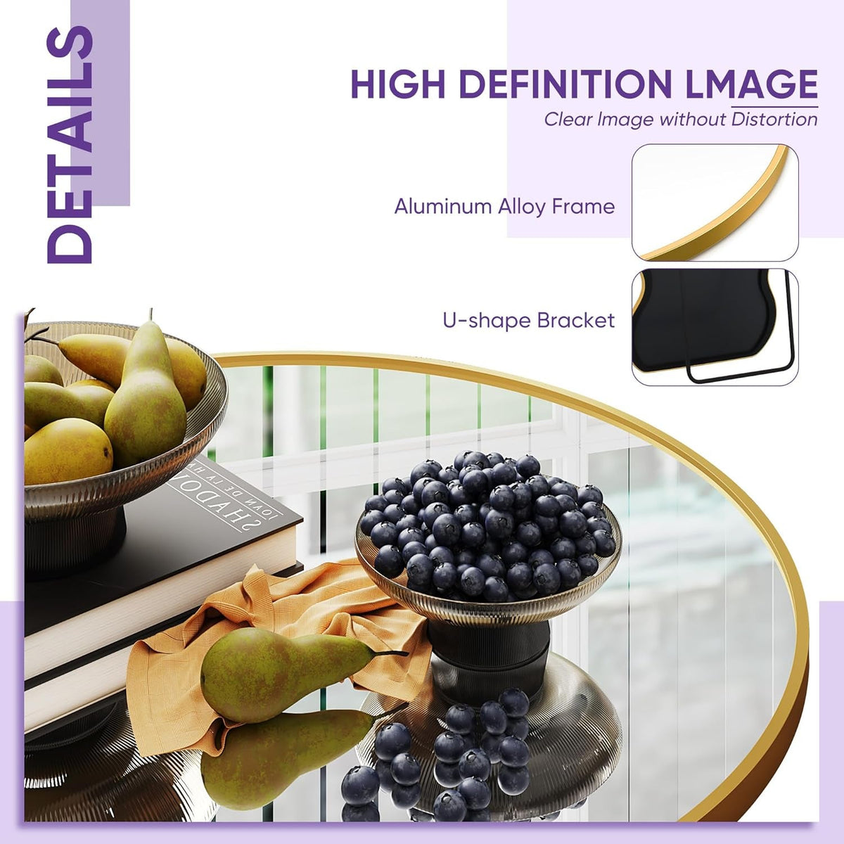 Wavy FullL ength Floor Standing Mirror Gold 76x34 Inches